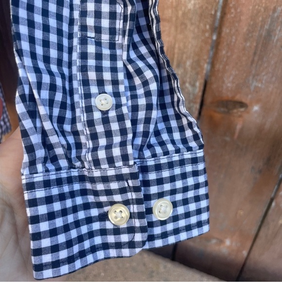 BASIC EDITION Boys Black White Checked Long Sleeve Button Down Collar Size 10-12 - Picture 5 of 8